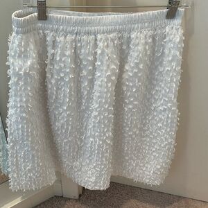 White textured Midi Skirt